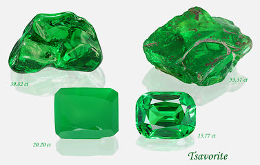 From Rough to Cut: Tsavorite 55 Carats