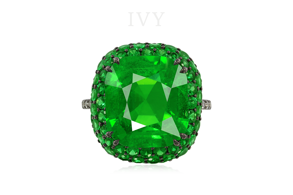 ANOTHER PROPERTY TSAVORITE AND DIAMOND RING, IVY IVY New York