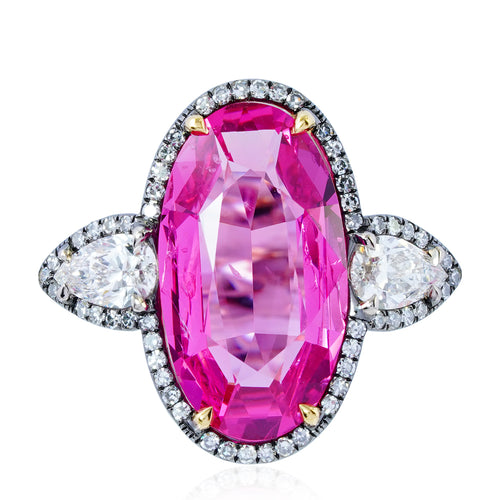 Vivid Pink Spinel Burma and Diamond Ring – IVY New York