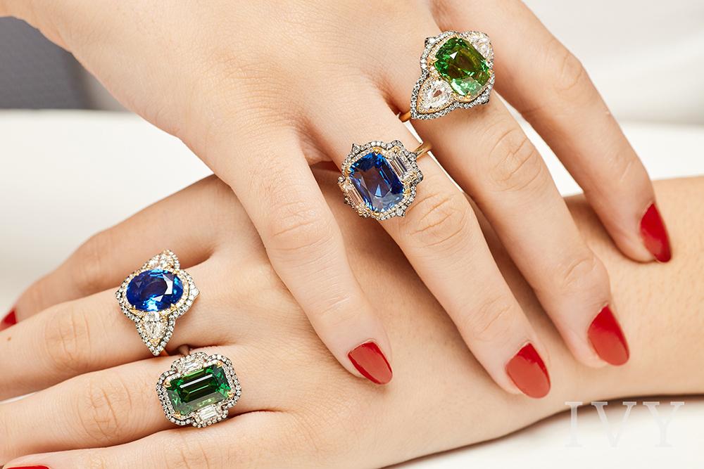 colored gem engagement rings