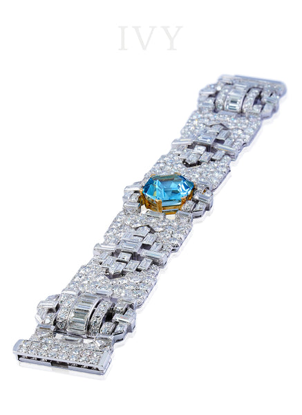 Aquamarine and Diamond Bracelet
