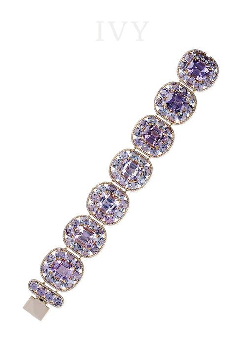 Lavender Spinel and Diamond Bracelet