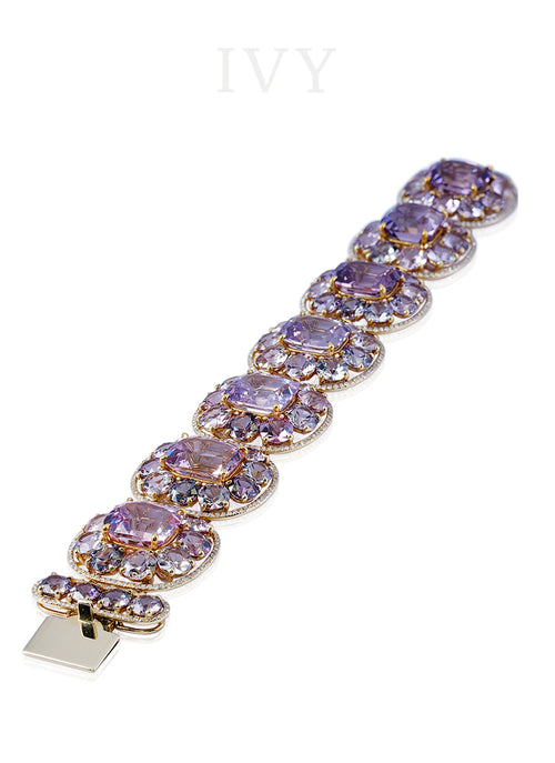 Lavender Spinel and Diamond Bracelet