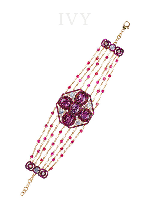 Spinel Ruby and Diamond Bracelet
