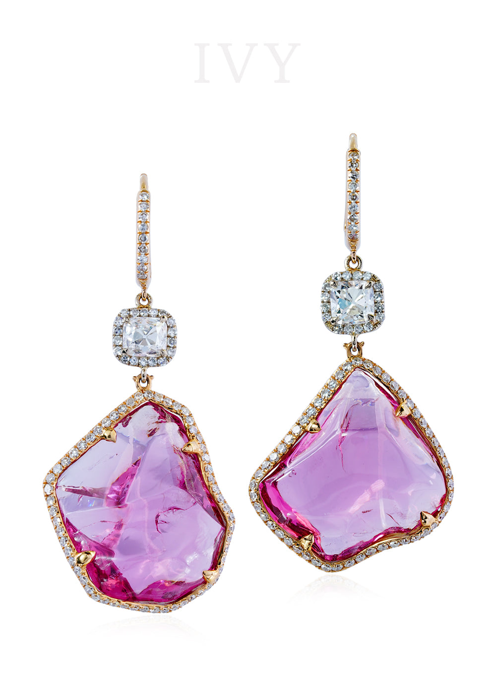 Pink Spinel Crystal Maharani Earrings