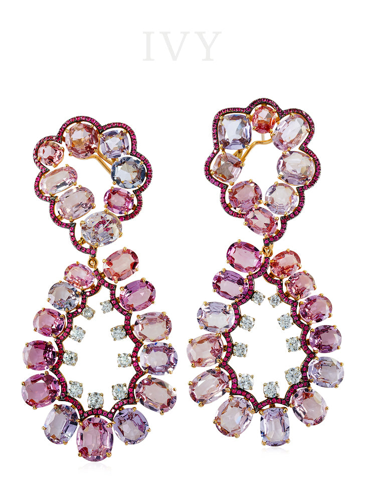 Spinel and Diamond Earrings