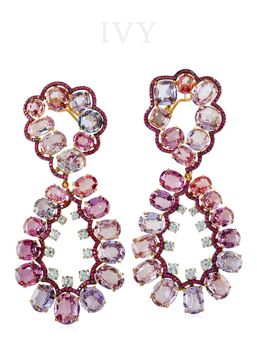 Spinel and Diamond Earrings