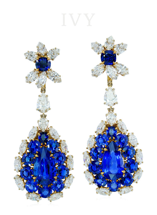 Helicopter Seed Sapphire Earrings