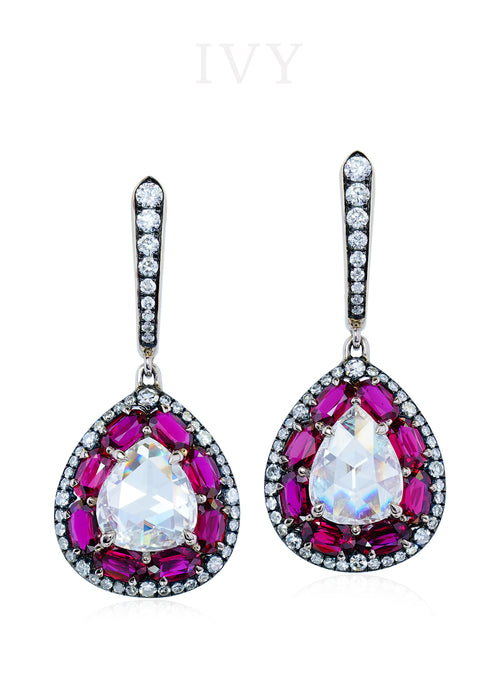 Diamond and Ruby Earrings