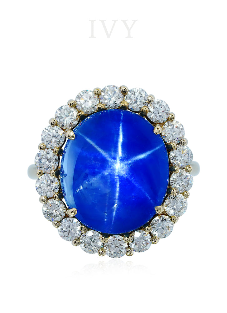 Natural Burma Blue Star Sapphire 11.37 carats set in 14K White Gold Men's  Ring | JupiterGem