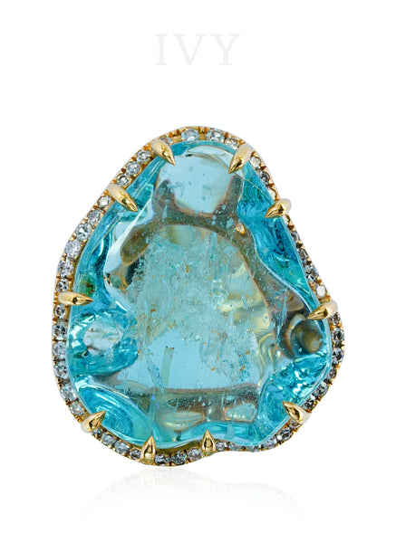 aquamarine gold ring