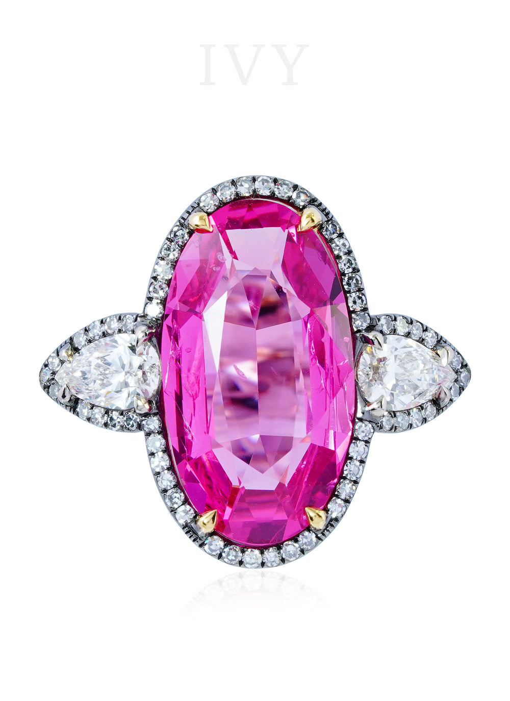 Vivid Pink Spinel Burma and Diamond Ring – IVY New York