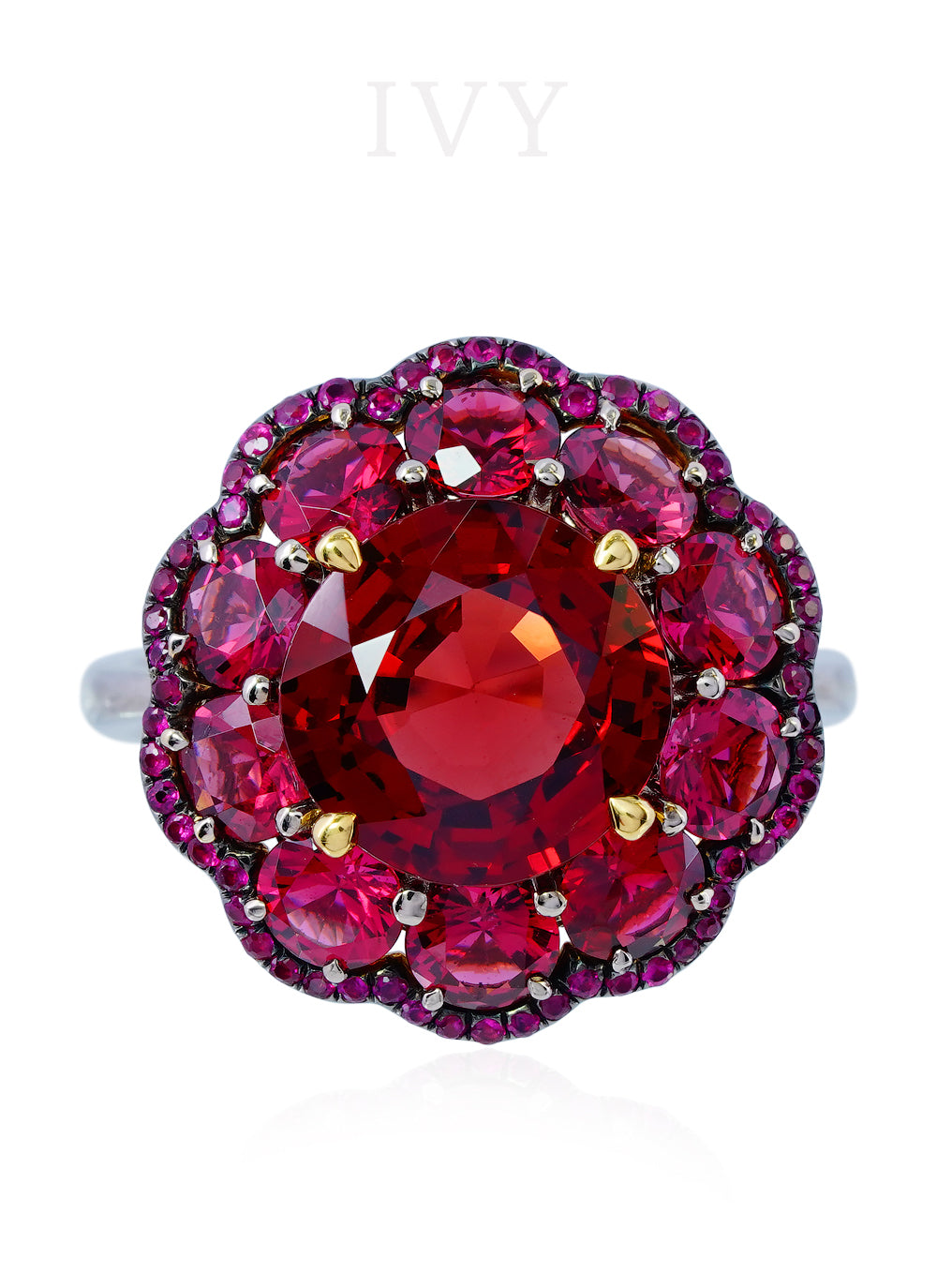 Burma Red Spinel and Diamond Ring