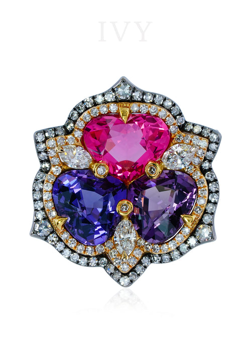 Spinel and Diamond Ring