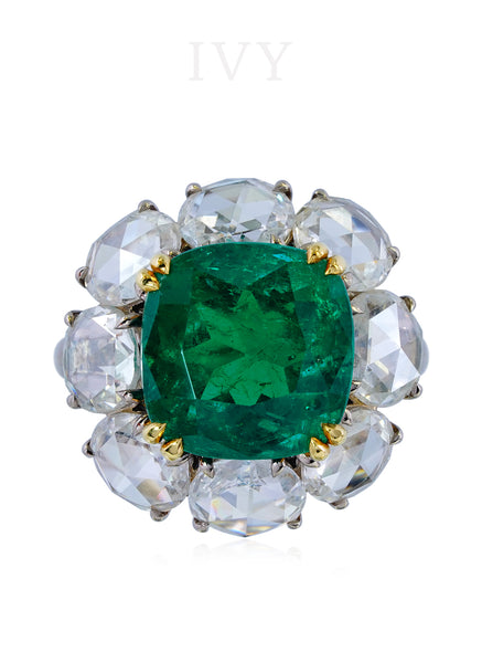 Emerald and Diamond Ring