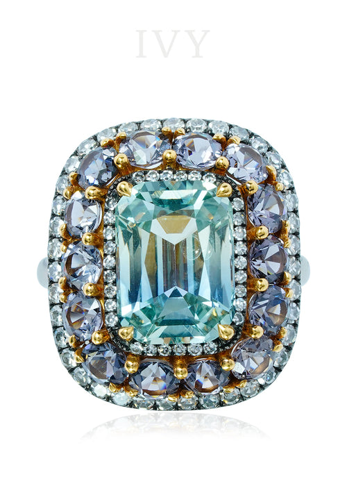 Spinel and Diamond Valencia Ring