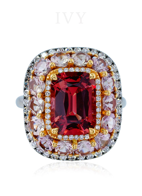 Spinel and Diamond Valencia Ring
