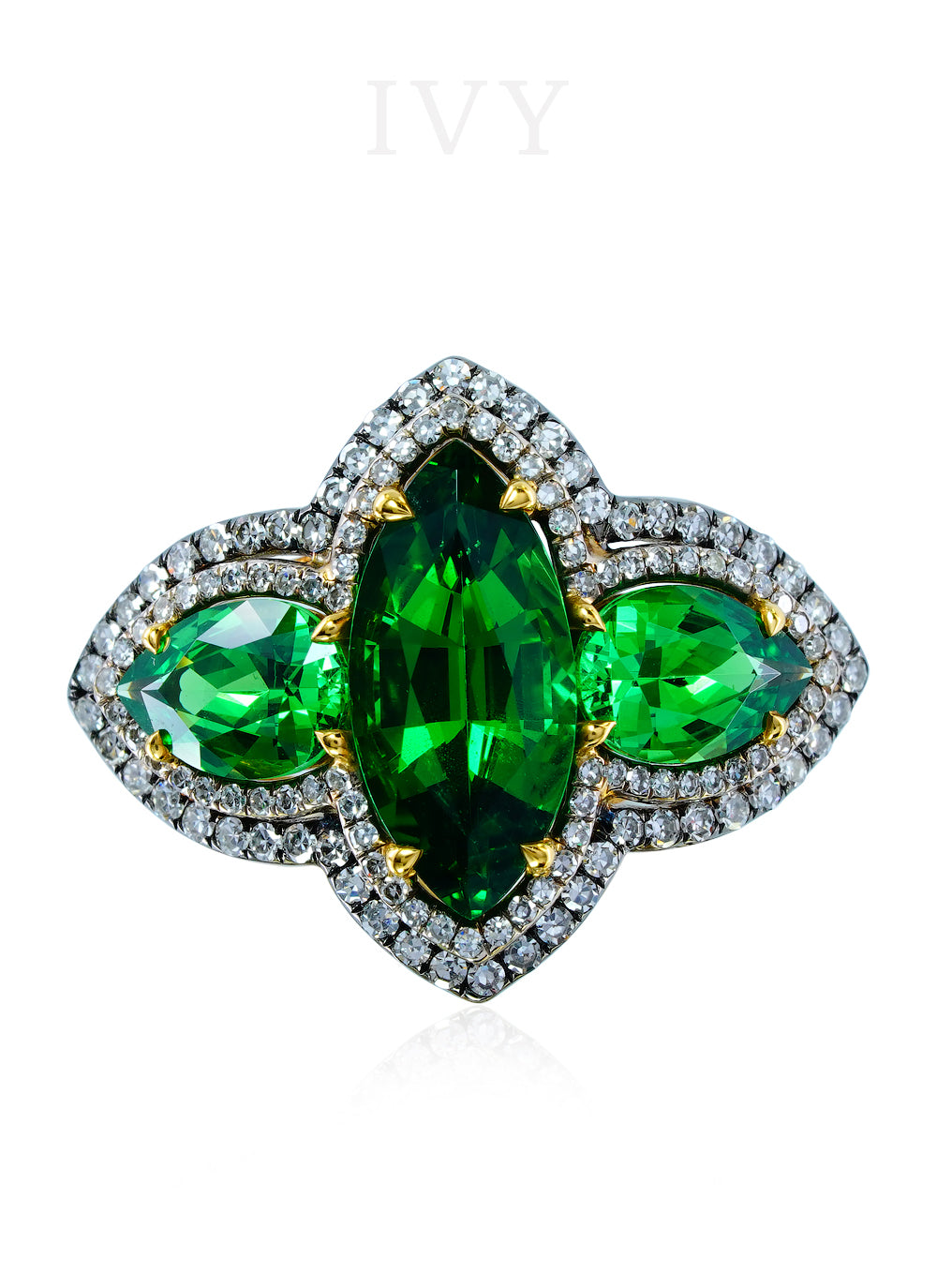 Tsavorite and Diamond Ring