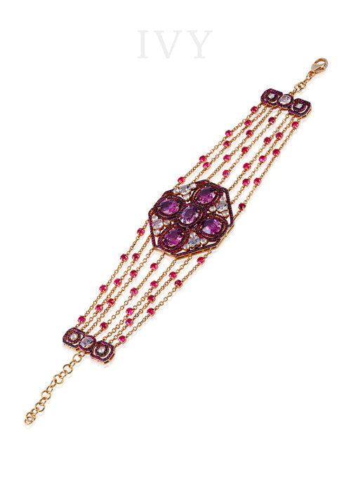 Spinel Ruby and Diamond Bracelet