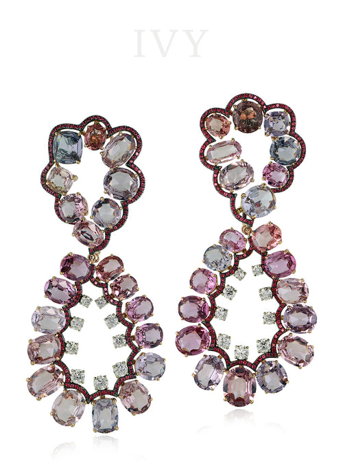Spinel and Diamond Earrings