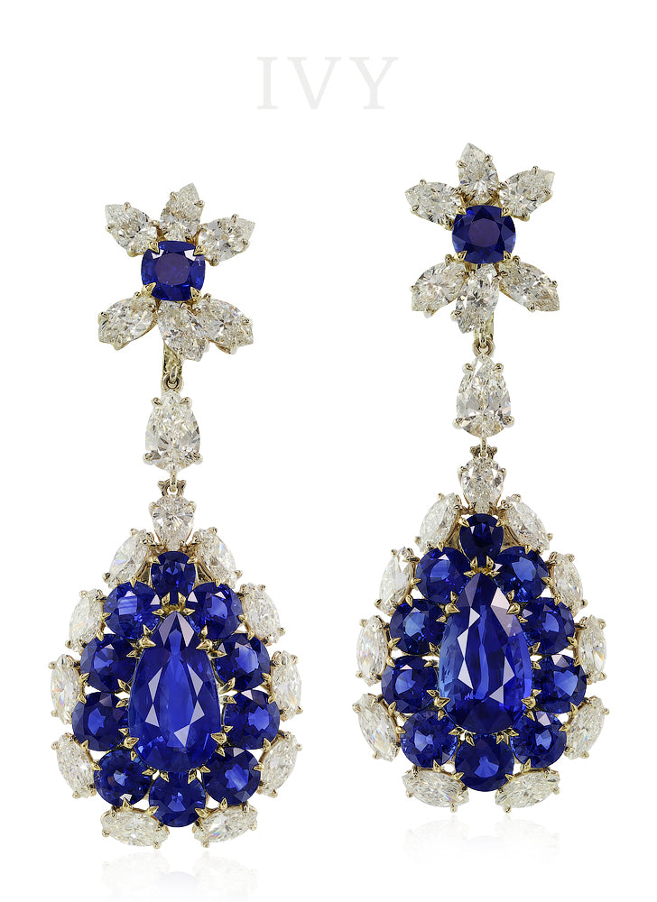 Helicopter Seed Sapphire Earrings