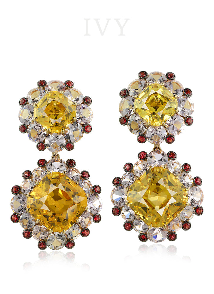 Danburite, Spinel and Diamond Earrings