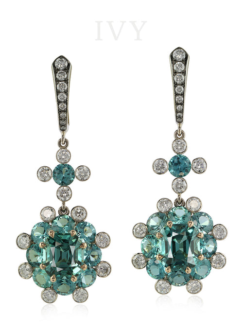 Tourmaline and Diamond Earrings