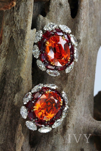 Hammered Hoops Ruby, Mandarin Garnet, and Peridot online Sahara 73