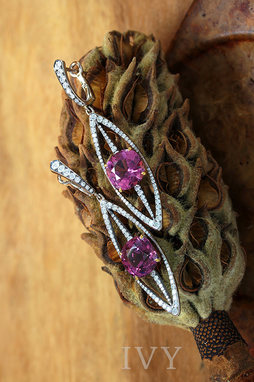 Spinel and Diamond Earrings