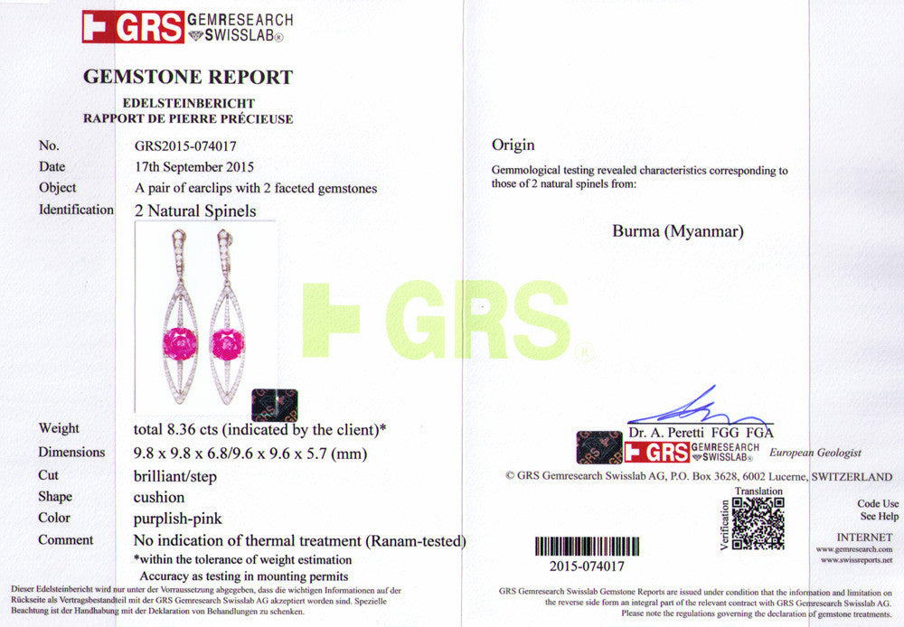 Spinel and Diamond Earrings