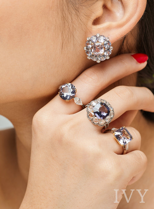 Spinel and Diamond Ring