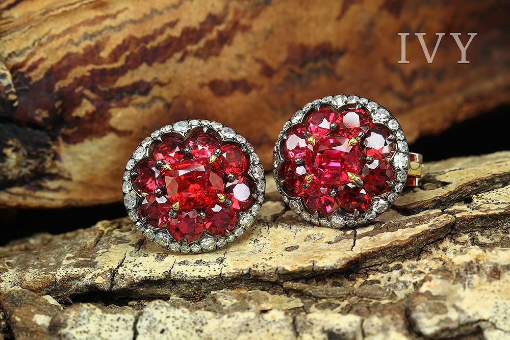 Red Spinel Total Earrings