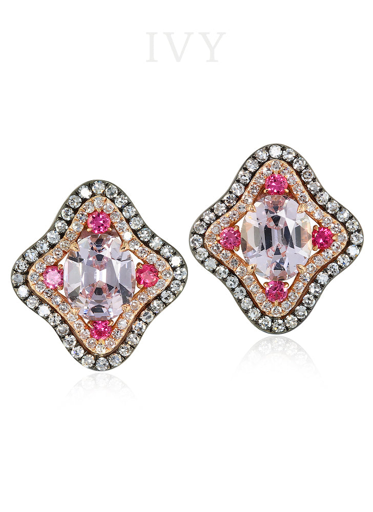 Spinel and Diamond Earrings