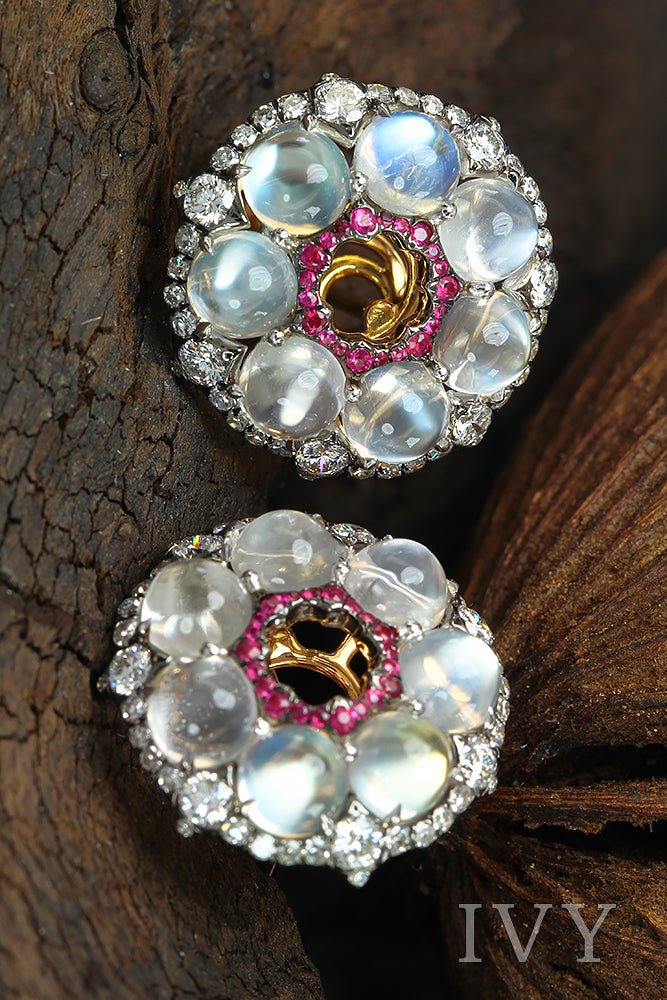 Moonstone Wreath Earrings