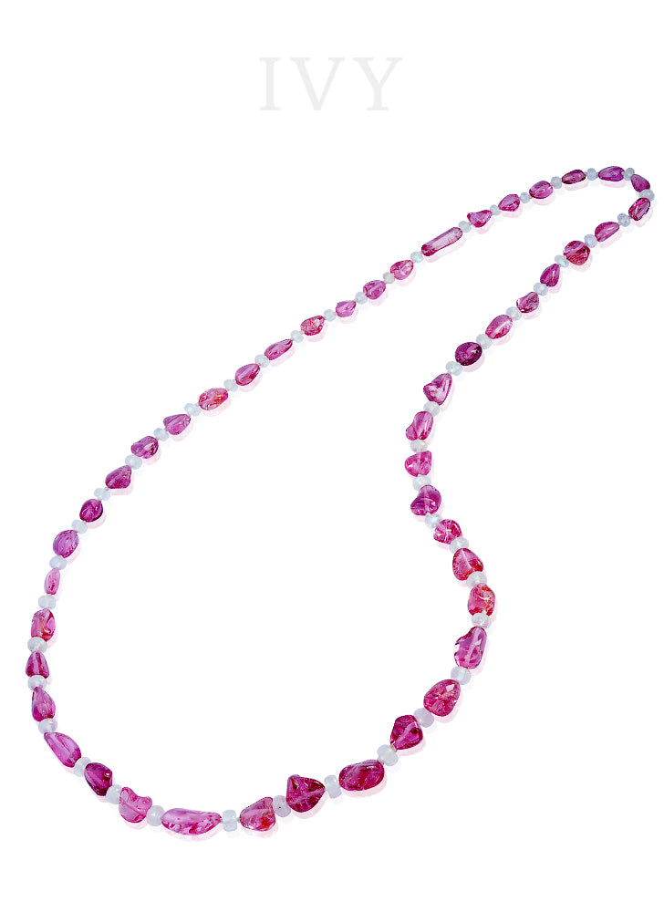 Pink Spinel and Moonstone Necklace