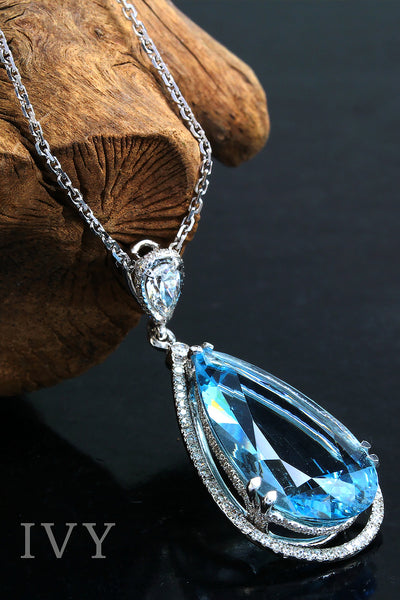 Aquamarine and Diamond Pendant