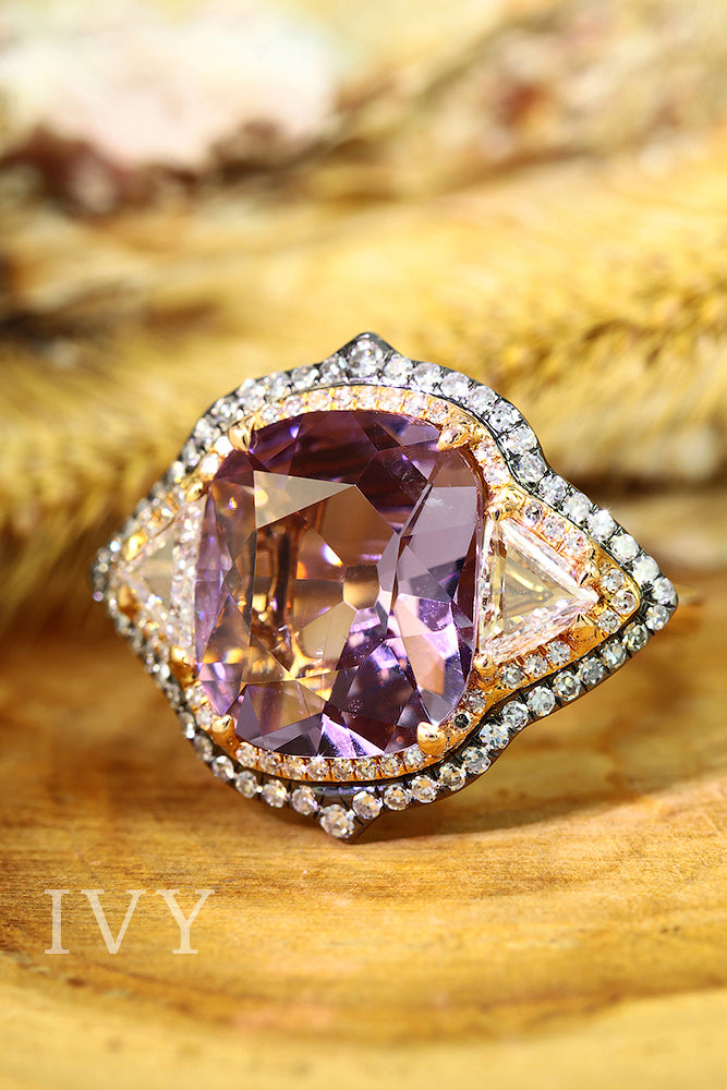 Lavender Spinel and Diamond Ring