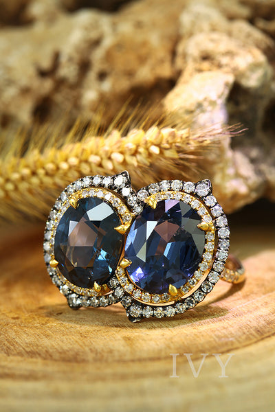 Spinel and Diamond Ring
