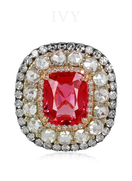 Red Spinel engagement Ring
