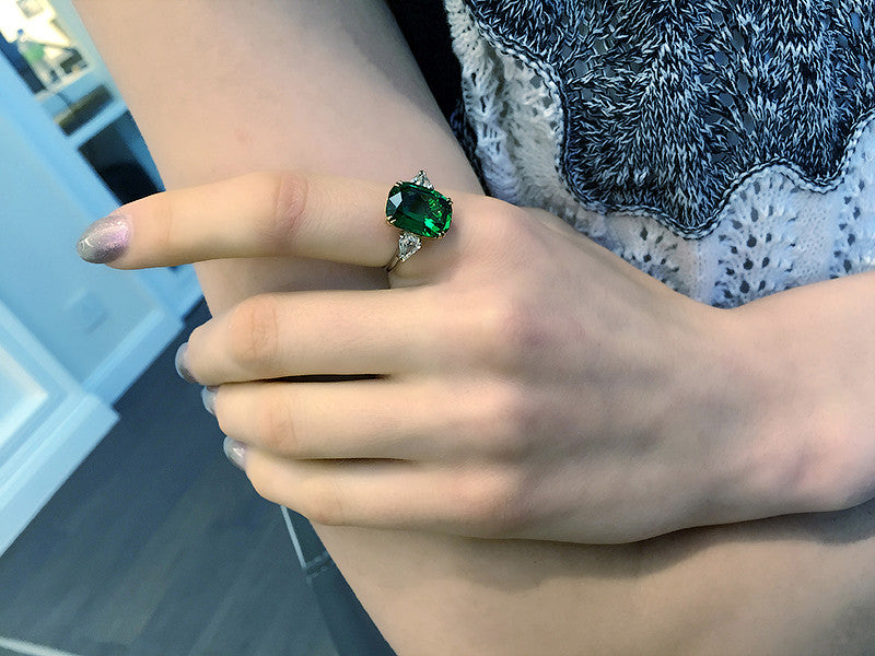 Natural Green Garnet Tsavorite Gemstone Sterling Silver Handmade Women Ring  | eBay