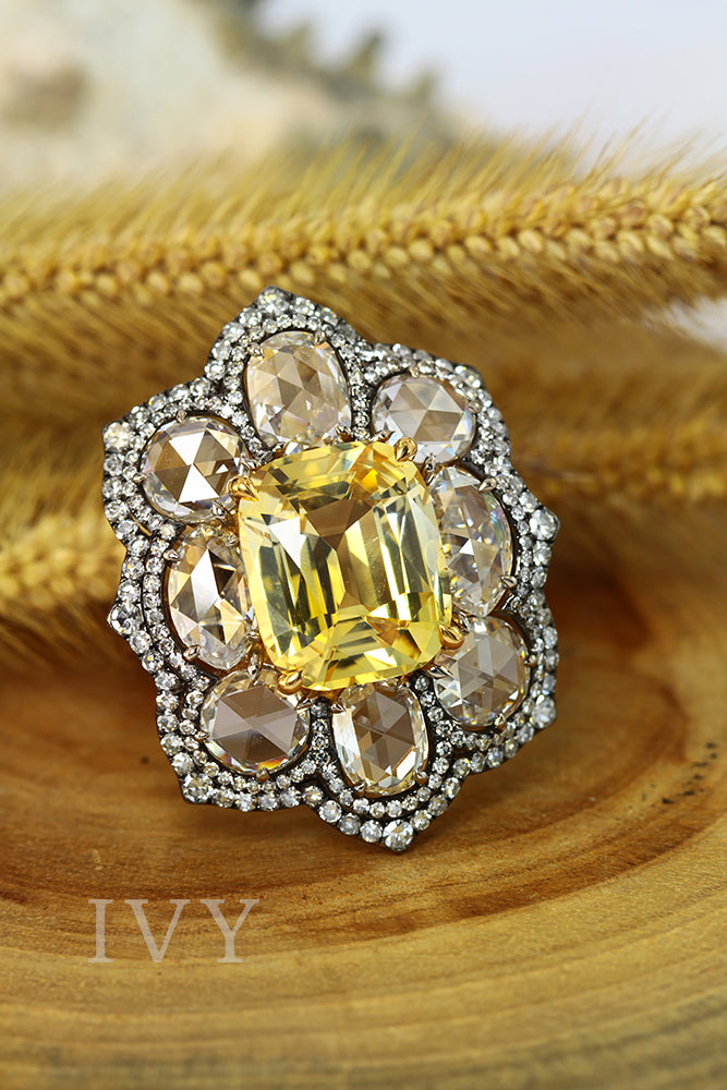 yellow sapphire ring for ladies