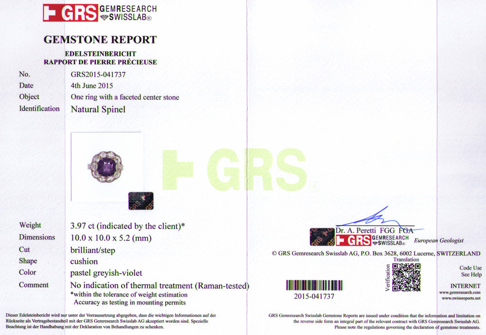 Spinel and Diamond Ring