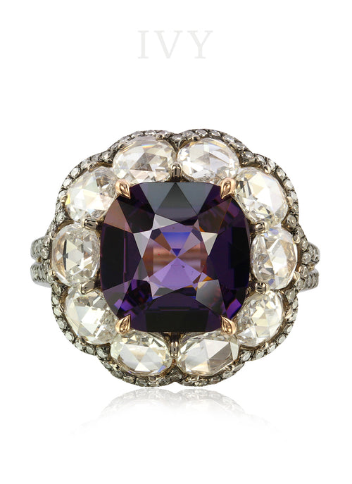 Spinel and Diamond Ring