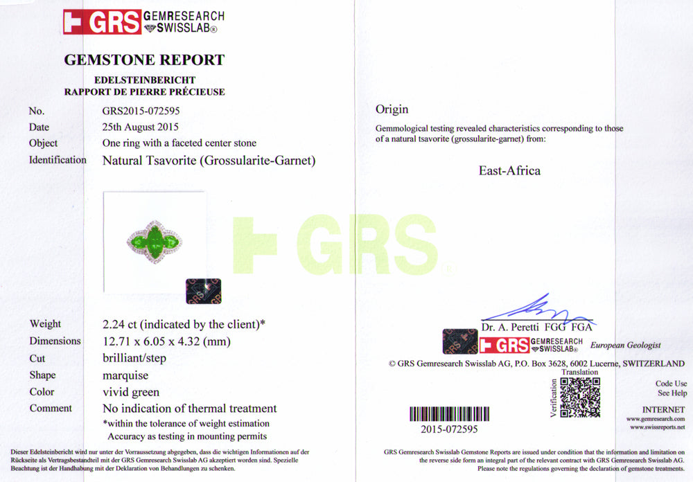 Tsavorite and Diamond Ring