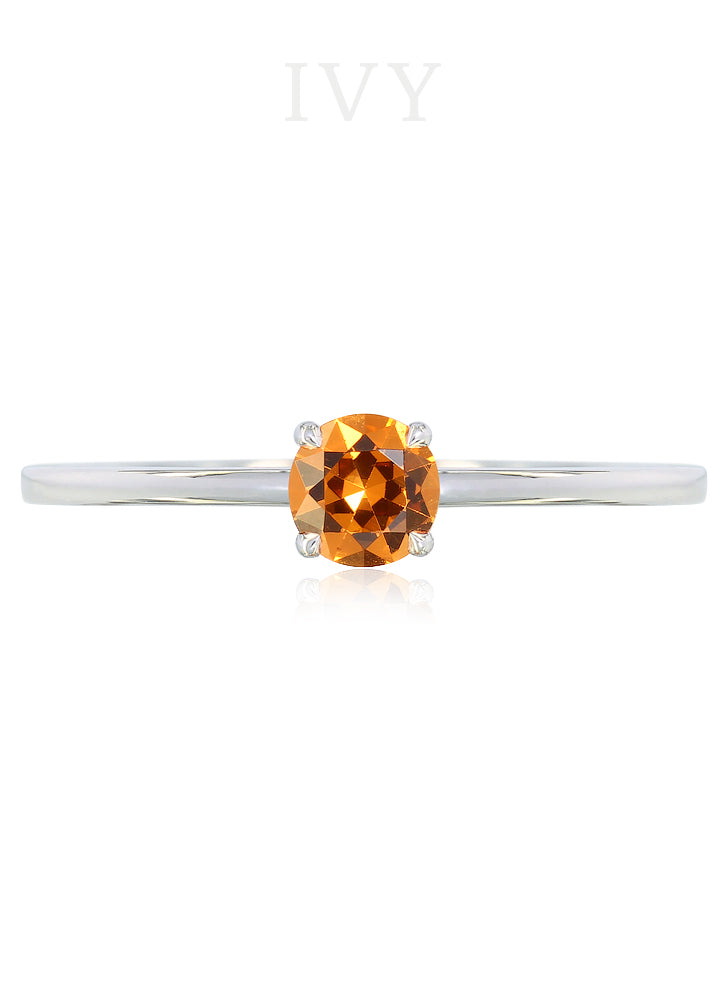 Solo Ring with Mandarin Garnet