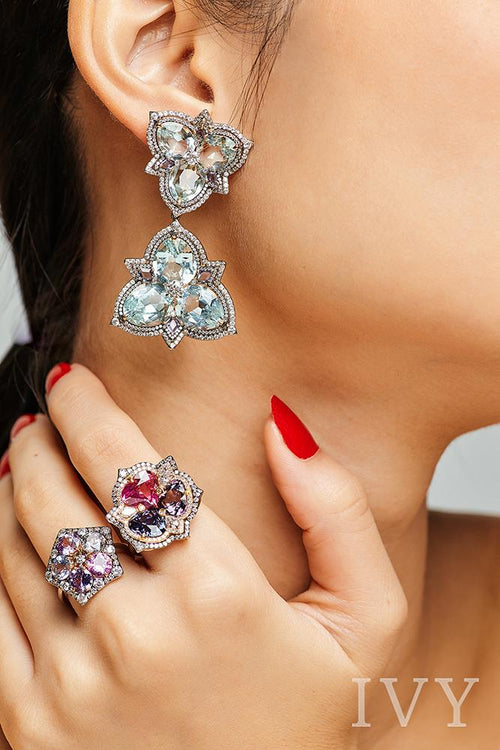 Spinel and Diamond Ring